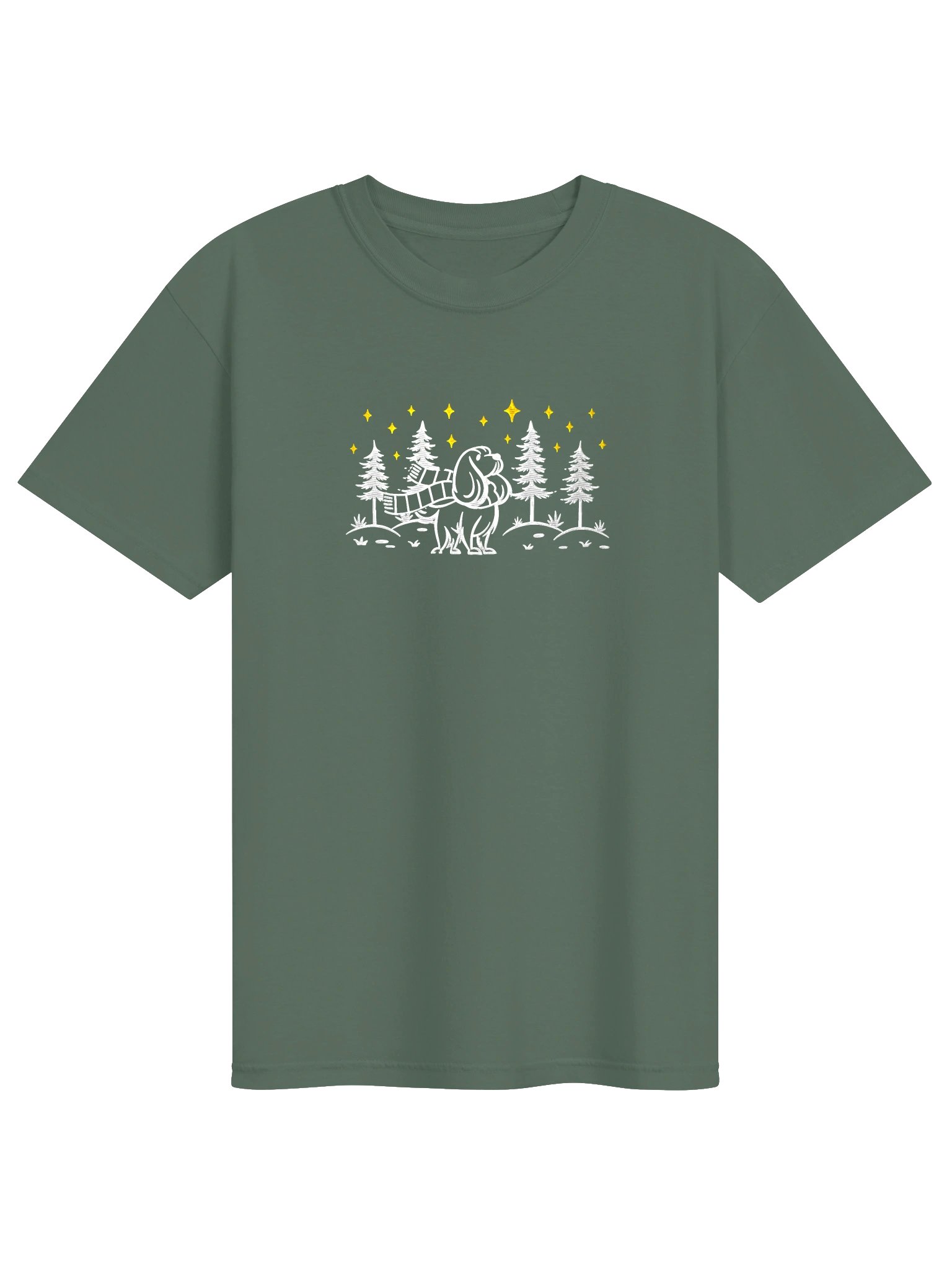 Cavalier King Charles Spaniel Winter/Christmas Line Art Design Embroidered T-Shirt product image (9)
