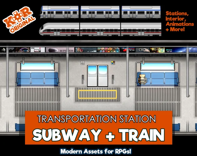 KR Transportation Station ~ Subway + Train Tileset for RPGs product image (1)