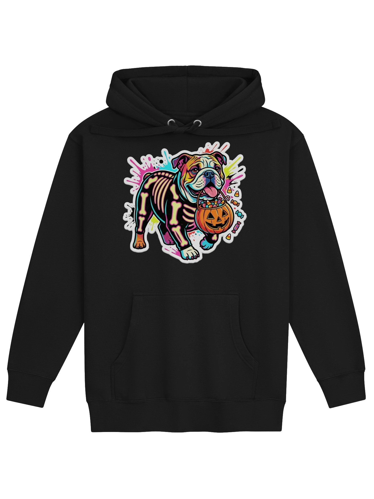 Skeleton Costume Bulldog Hoodie product image (1)