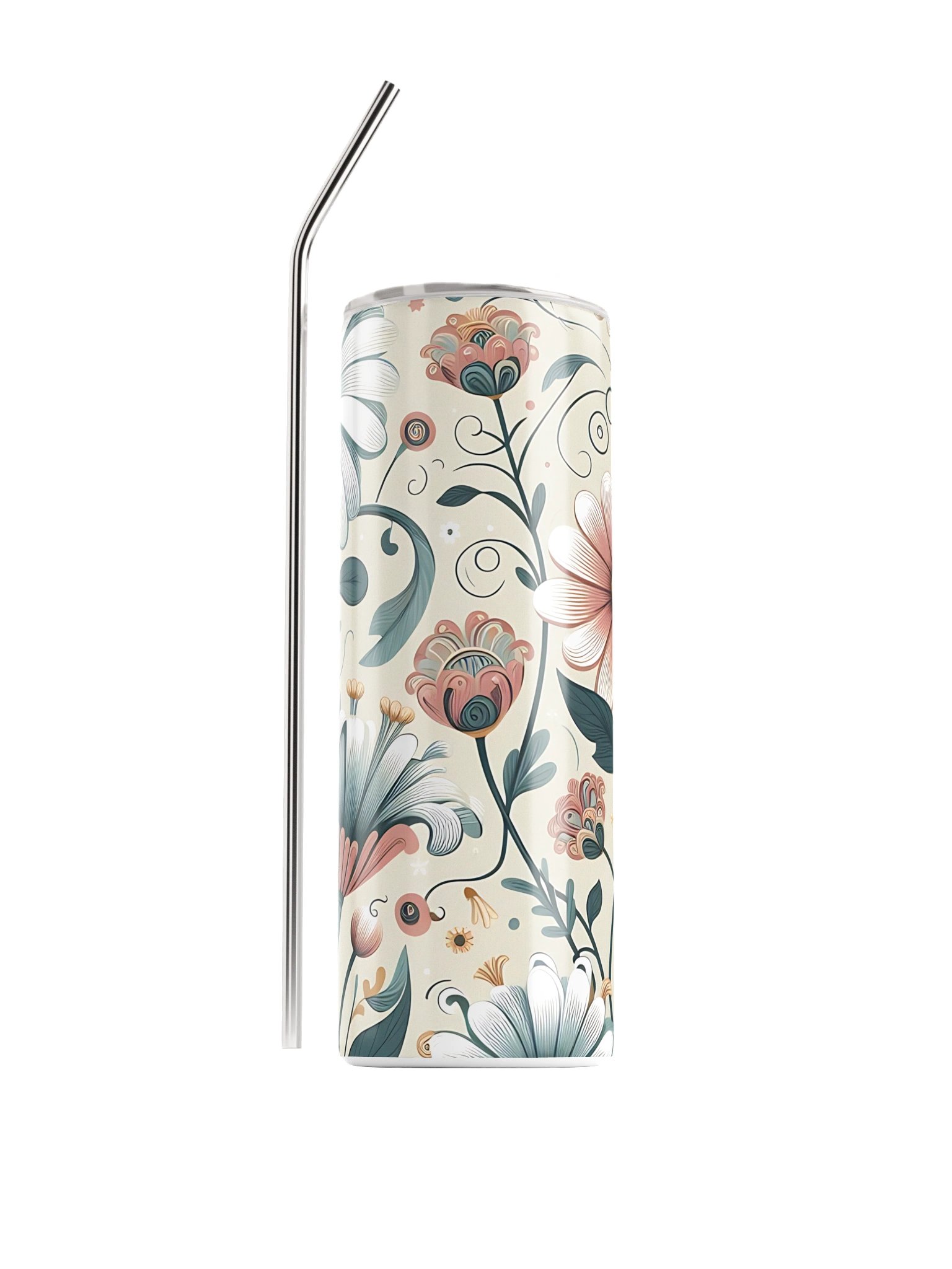 Vintage Garden Floral Tumbler | Elegant Botanical Travel Cup product image (1)