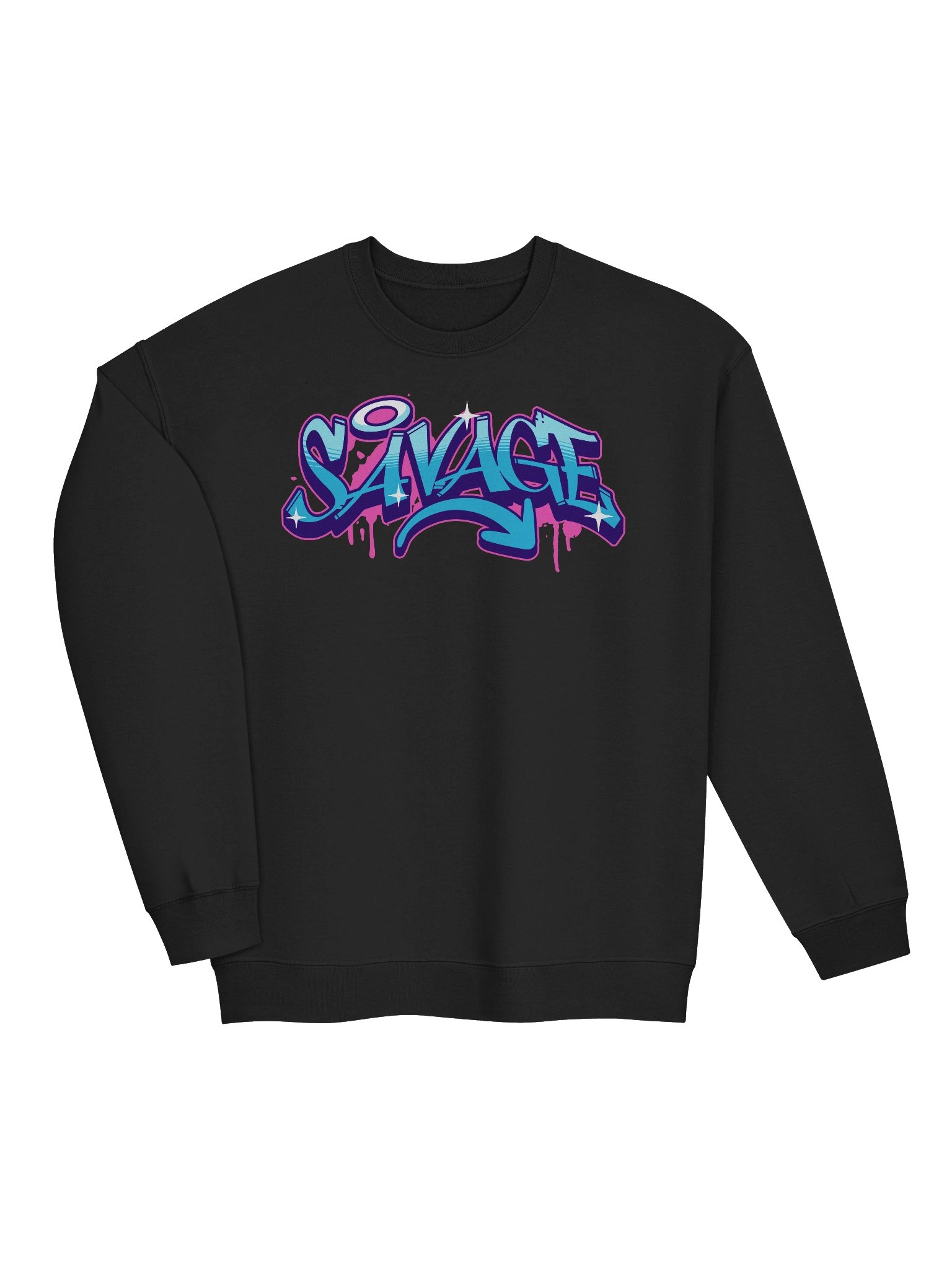 Savage Graffiti Typography Crewneck Sweatshirt: Casual Wear product image (3)
