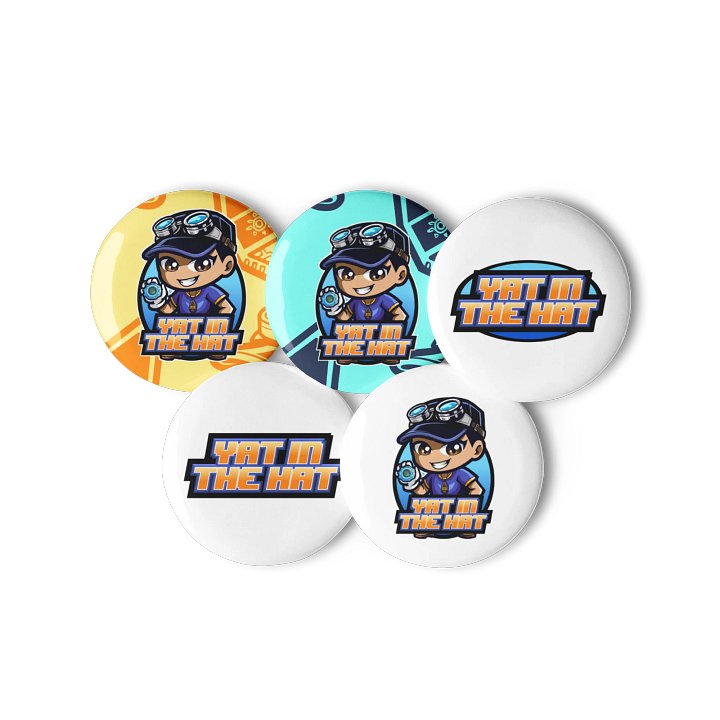 Yat in the Hat Set of 5 Pin Buttons product image (3)