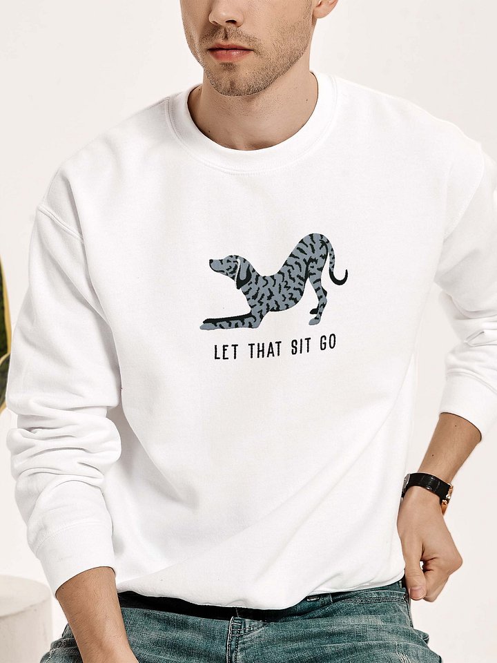 Let That Sit Go Sweatshirt (Embroidered) of a Plott Hound(Blue Brindle) product image (2)