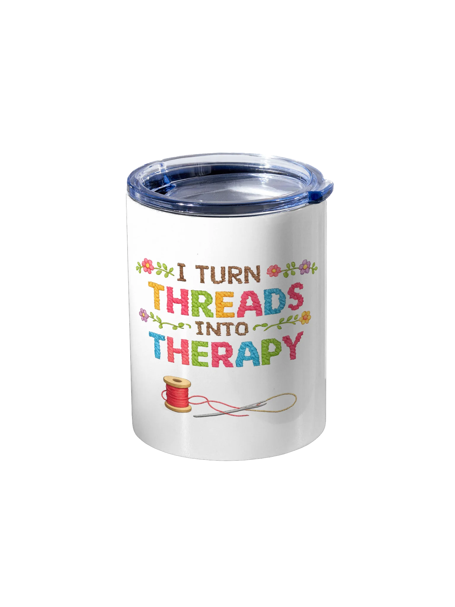I turn threads into therapy 10oz Tumbler product image (1)