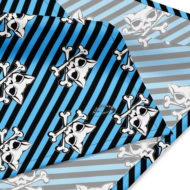 Blue and Blaque Kat Skull Bandana product image (2)