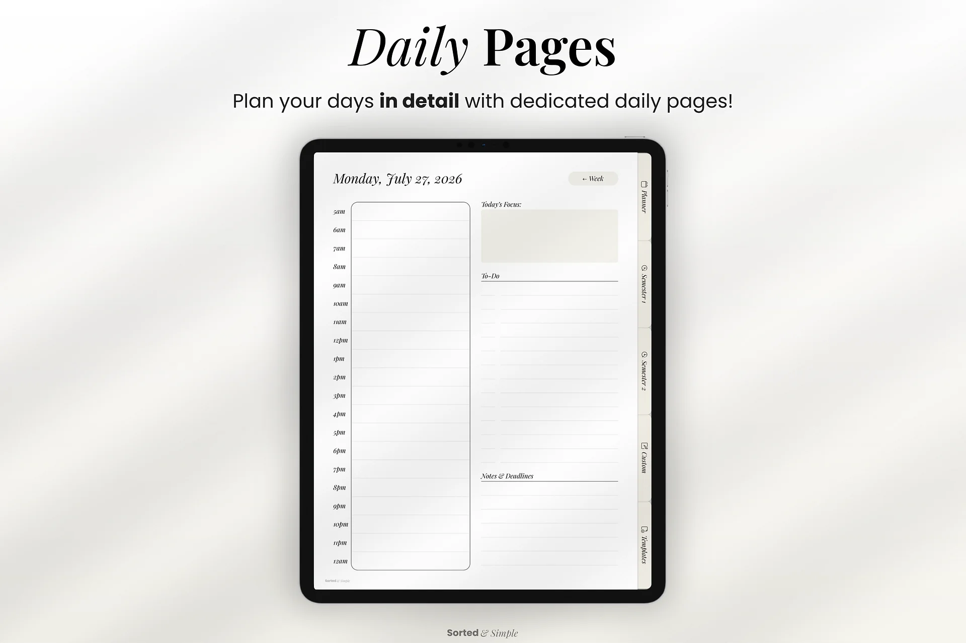 2026/2027 Mid-Year Student Digital Planner Portrait - Soft Neutral product image (10)
