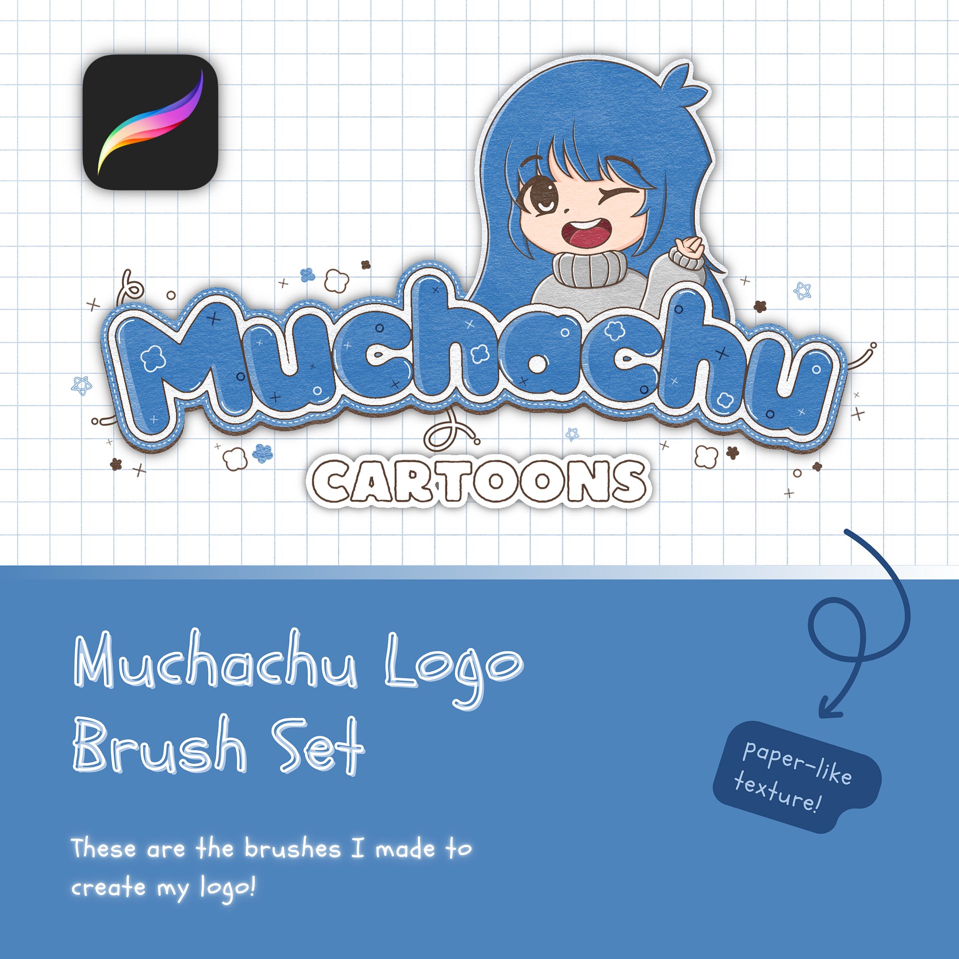 Muchachu Cartoons Logo Brush Set product image (1)