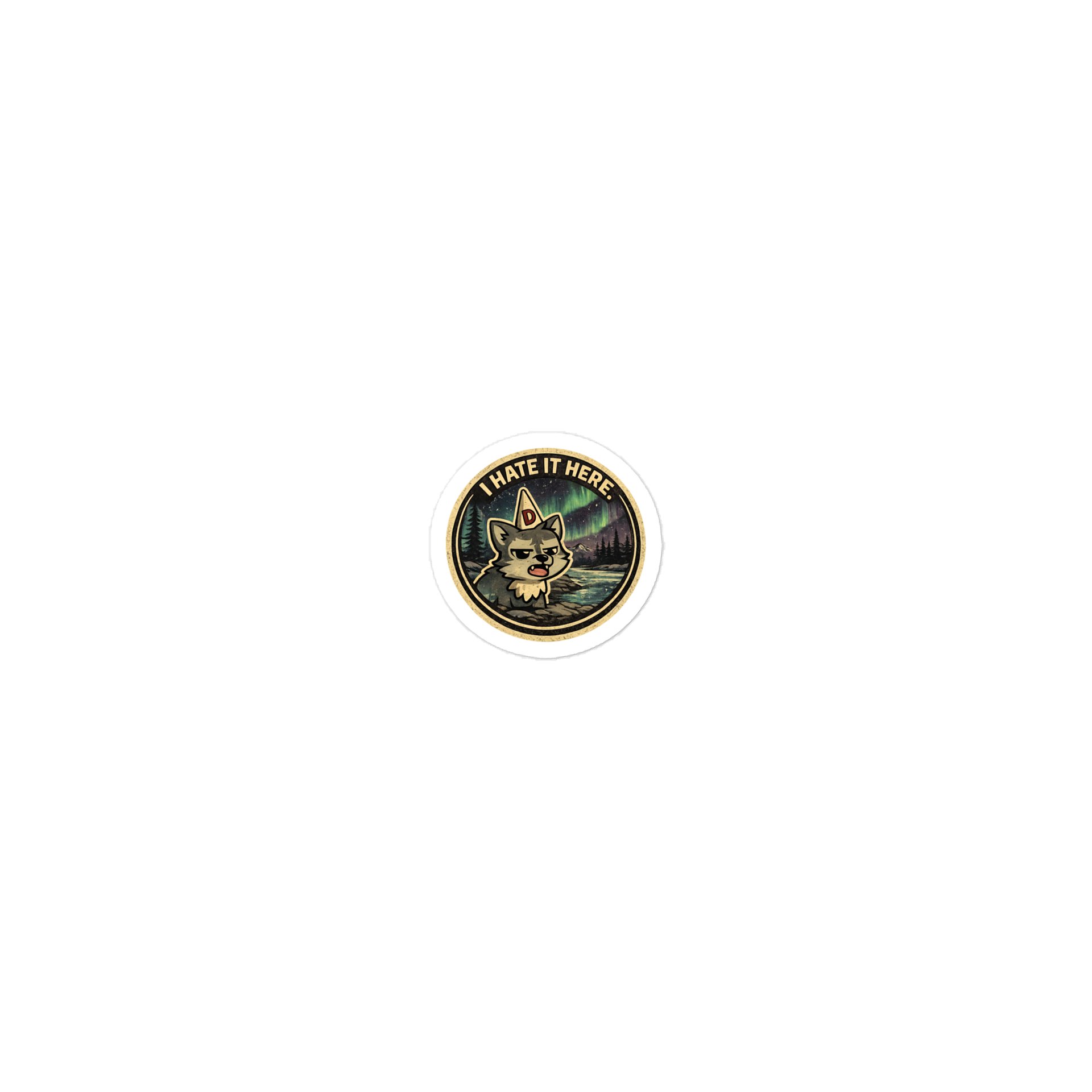I Hate It Here Aurora Wolf Sticker product image (1)