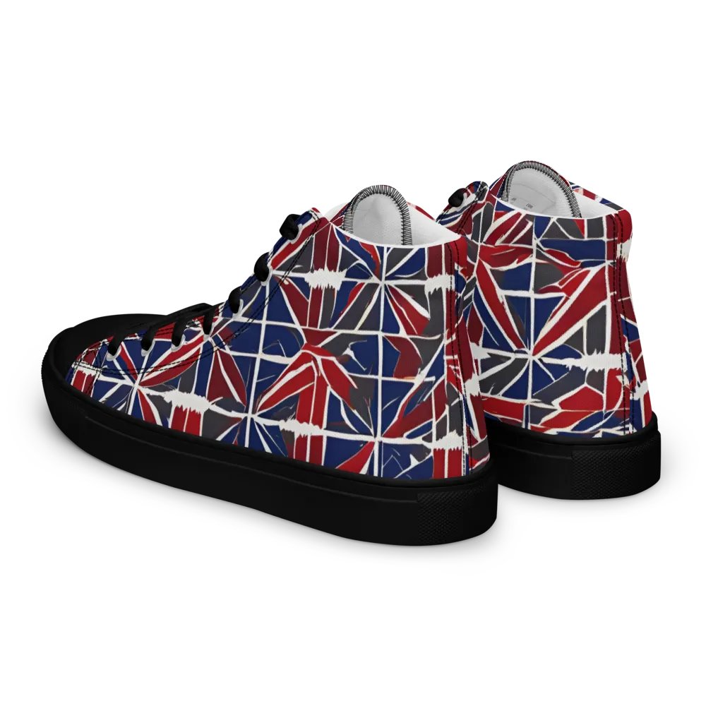 Red And Blue Mosaic Men's High Top Shoes product image (6)