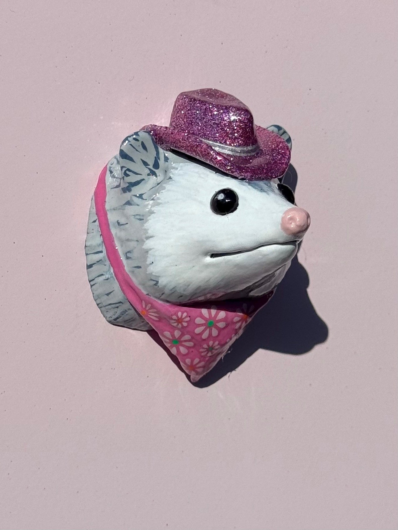 Hand-Painted Possum Magnet (Pink) product image (1)
