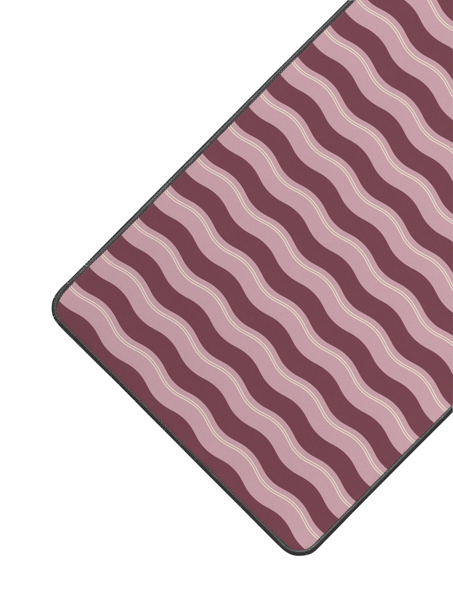Rose Ribbon Desk Mat — Pink & Burgundy Stripes product image (3)