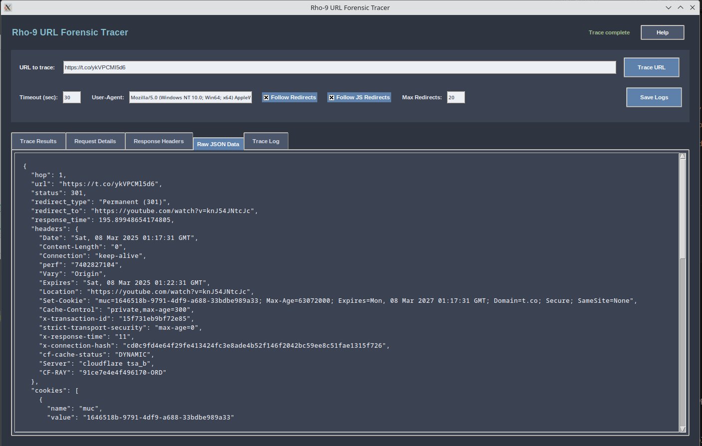 Rho-9 URL Redirect tracer(Linux+windows) product image (4)