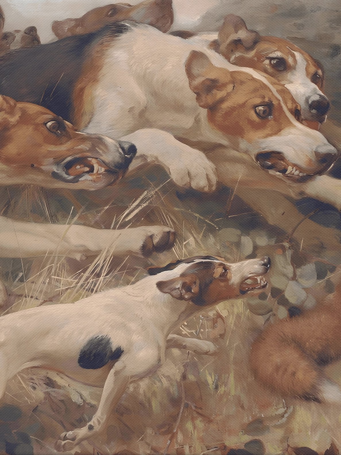 Antique English Fox Hunting Decor Canvas Print product image (33)