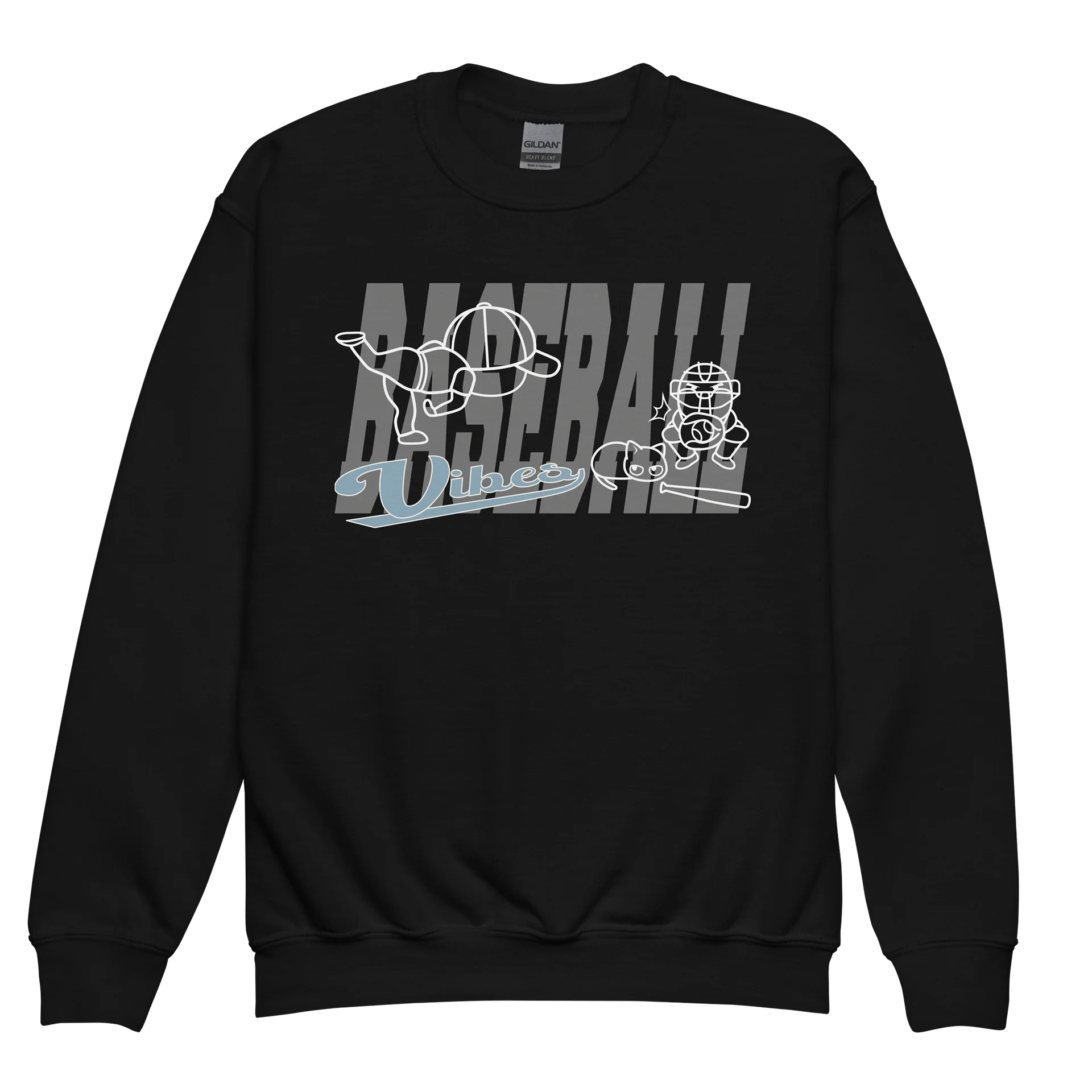 Baseball Cat (Baseball Vibes) - Unisex Youth Sweatshirt product image (1)