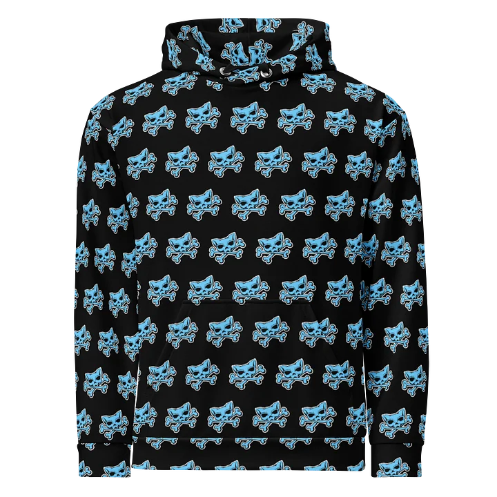 (Dark Mode) Blue Kat Skull Hoodie product image (1)