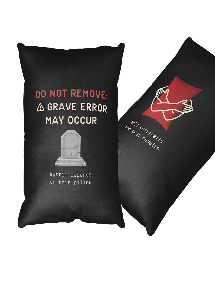 Grave Error Pillow | Gothic Chronic Pain & Spoonie Support Decor product image (1)