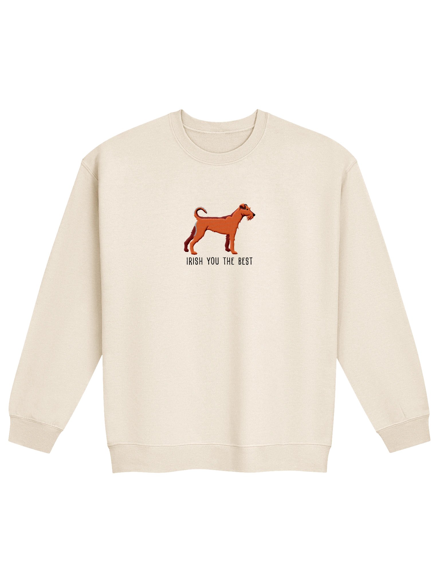 Irish You the Best Sweatshirt (Embroidered) of an Irish Terrier(Red) product image (4)