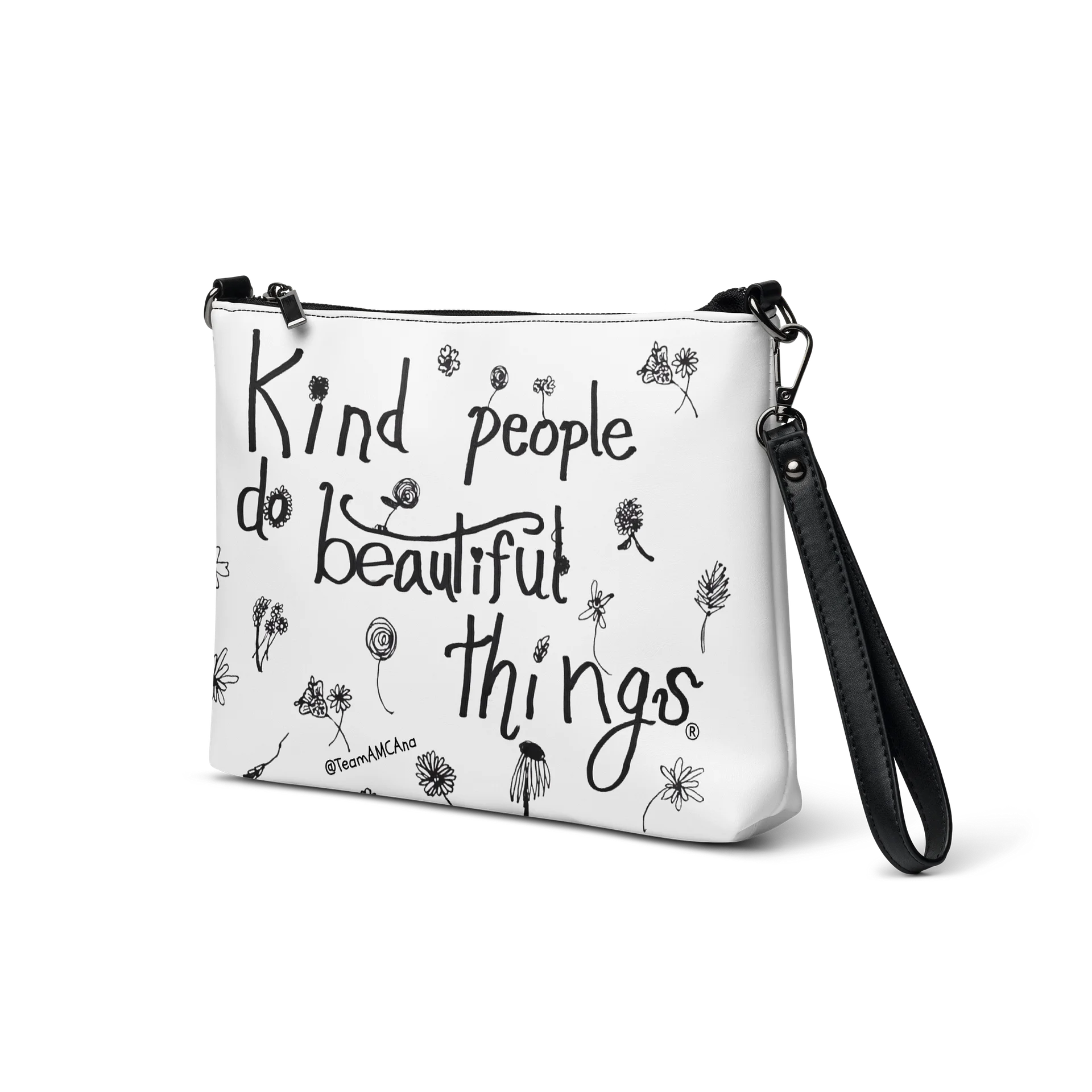 Ana's Wildflowers Crossbody HANDBAG (B&W) product image (2)