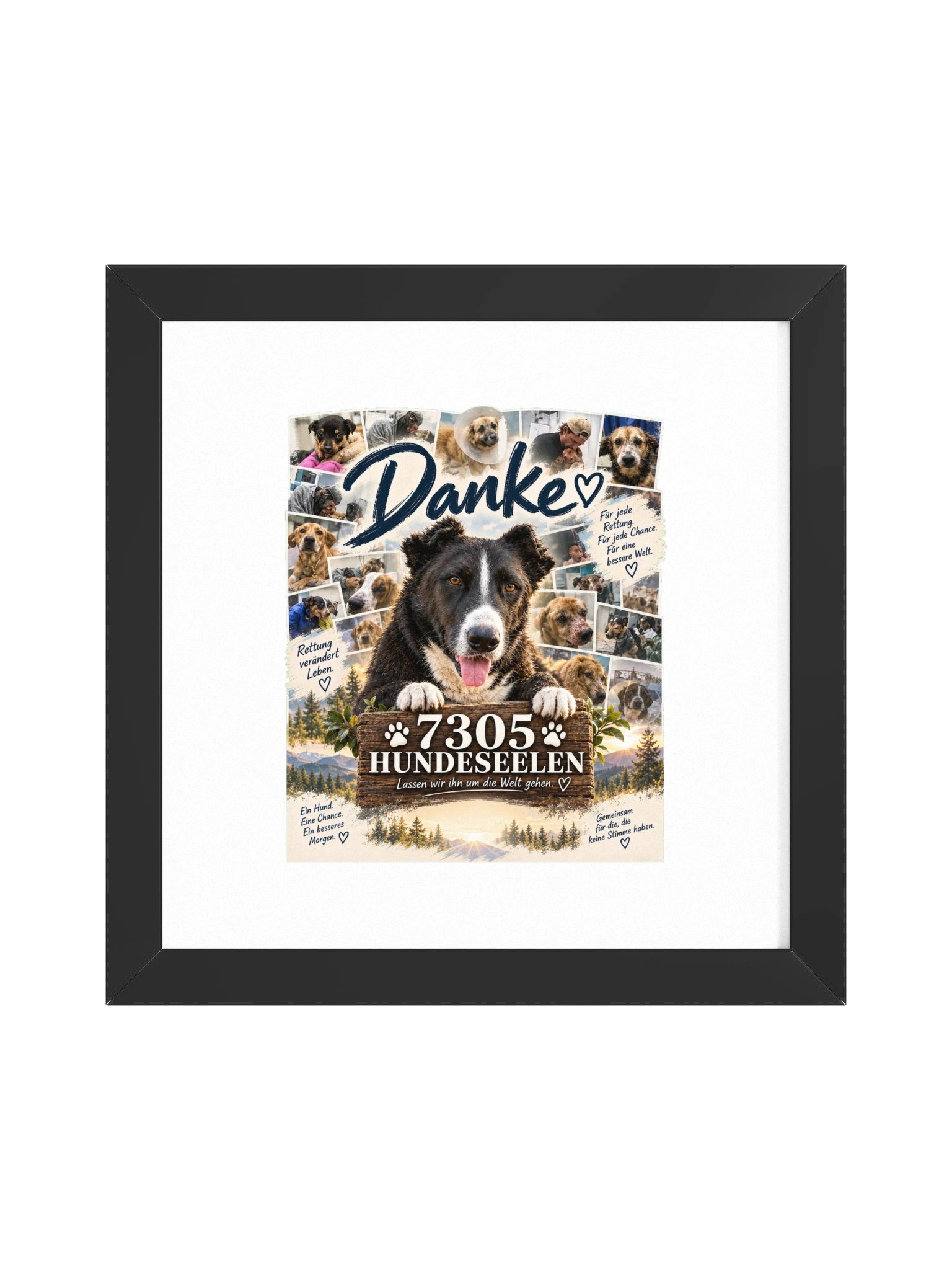 DANKE – 7305 Hundeseelen. Gerahmtes Poster product image (1)