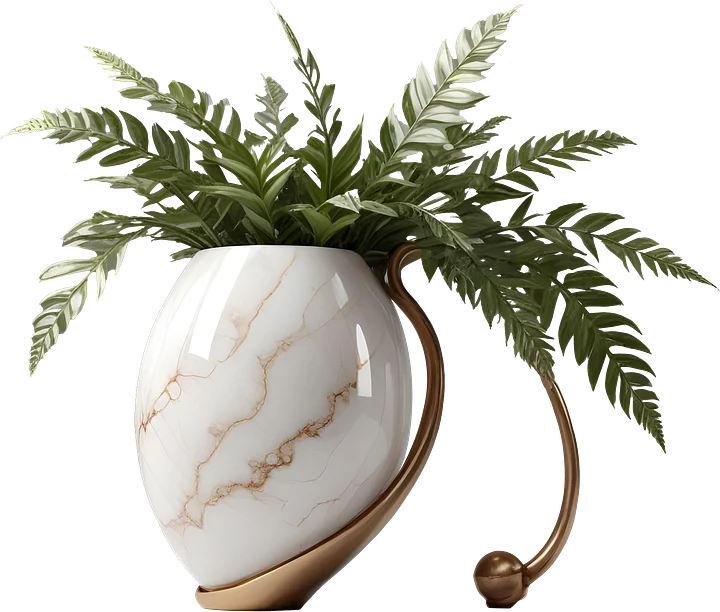 Organic Glamour – Elegant Copper and Quartz Planter PNG product image (1)