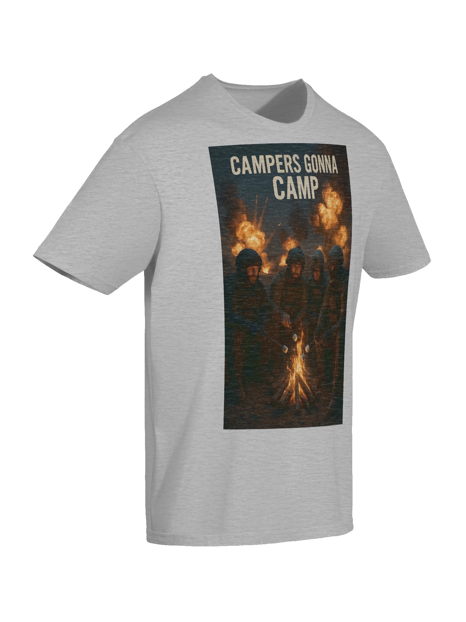 Campers Gonna Camp – Realistic COD Operator Camping T-Shirt | Funny Gamer Military Campfire Tee product image (10)