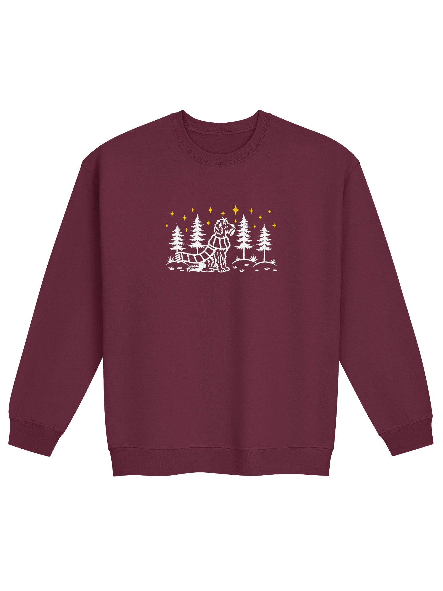 Wirehaired Pointing Griffon Winter/Christmas Line Art Design Embroidered Sweatshirt product image (4)