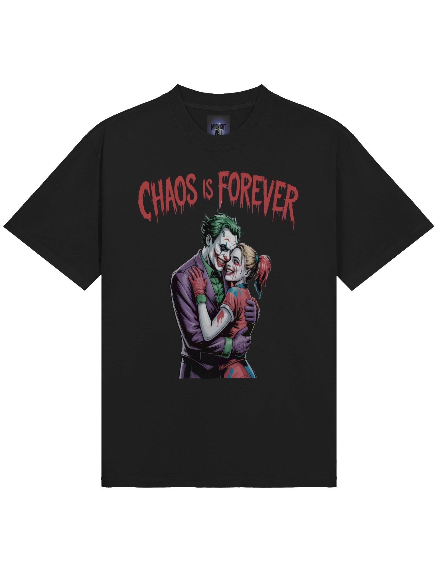 Joker & Harley Quinn 'Chaos is Forever' Oversized Faded T-Shirt product image (5)