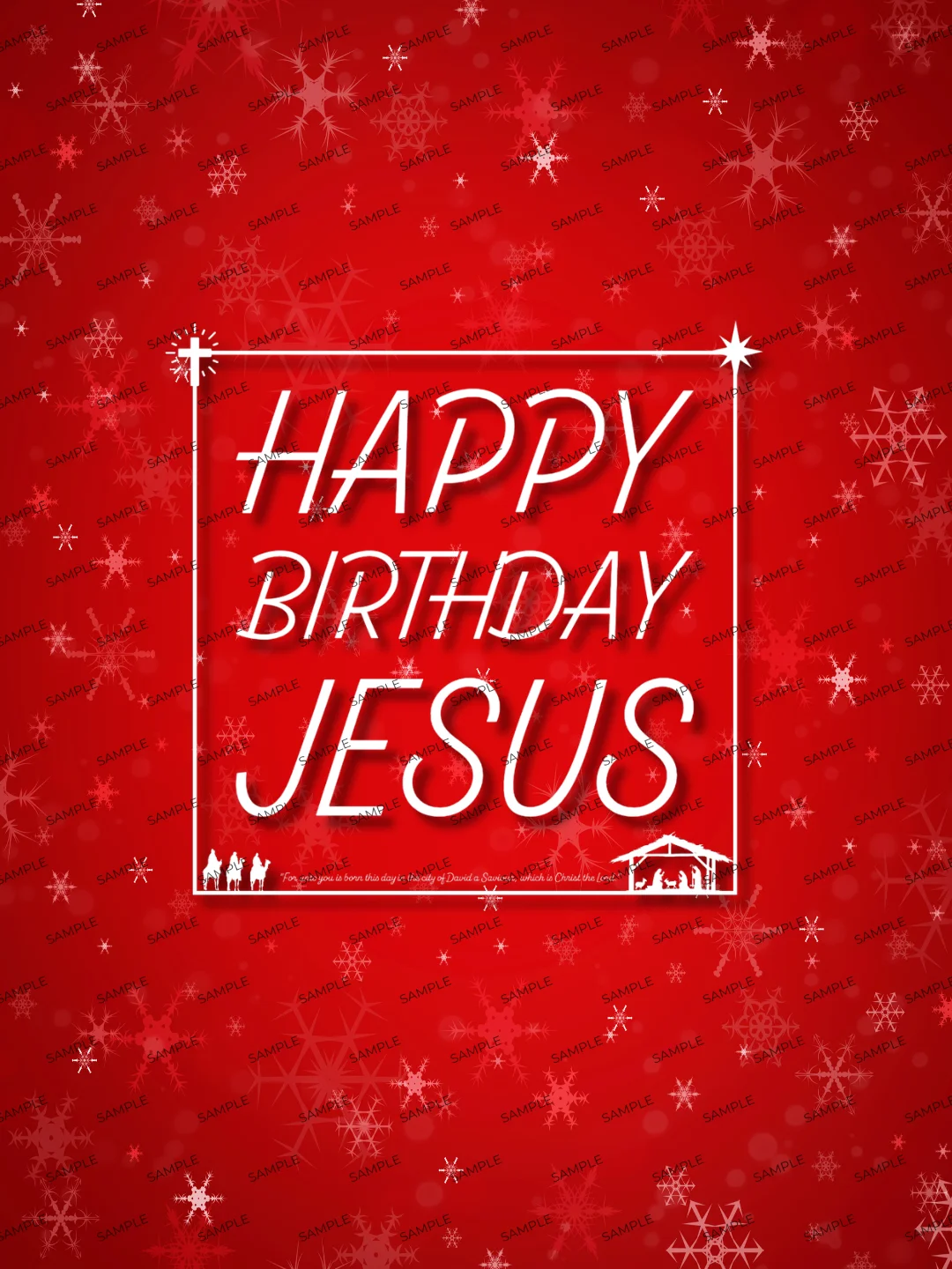 Happy Birthday Jesus Luke 2:11 Phone and Desktop Wallpaper product image (1)