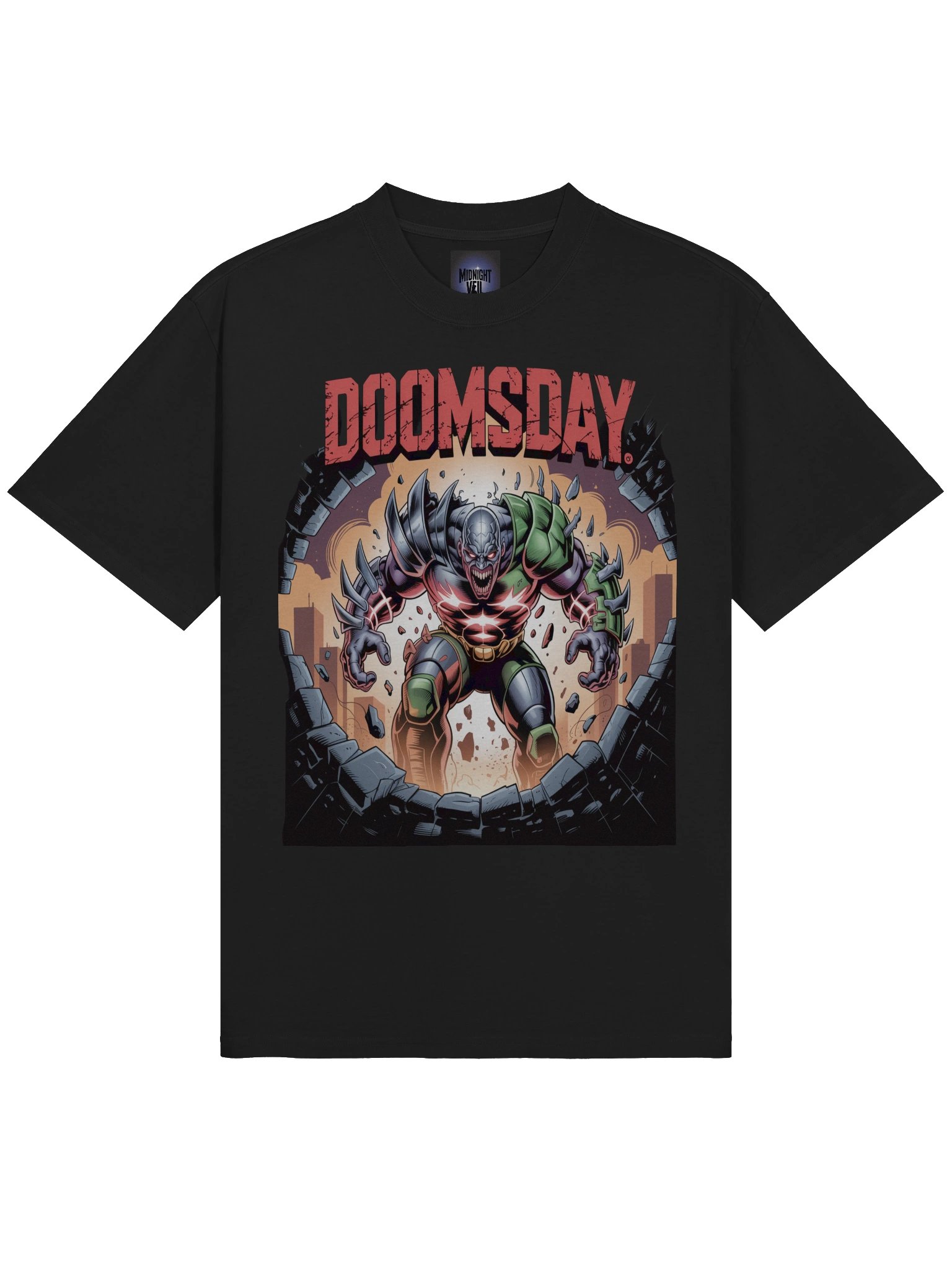 Doomsday Unleashed: Superman's Bane Inspired Oversized Faded T-Shirt product image (5)