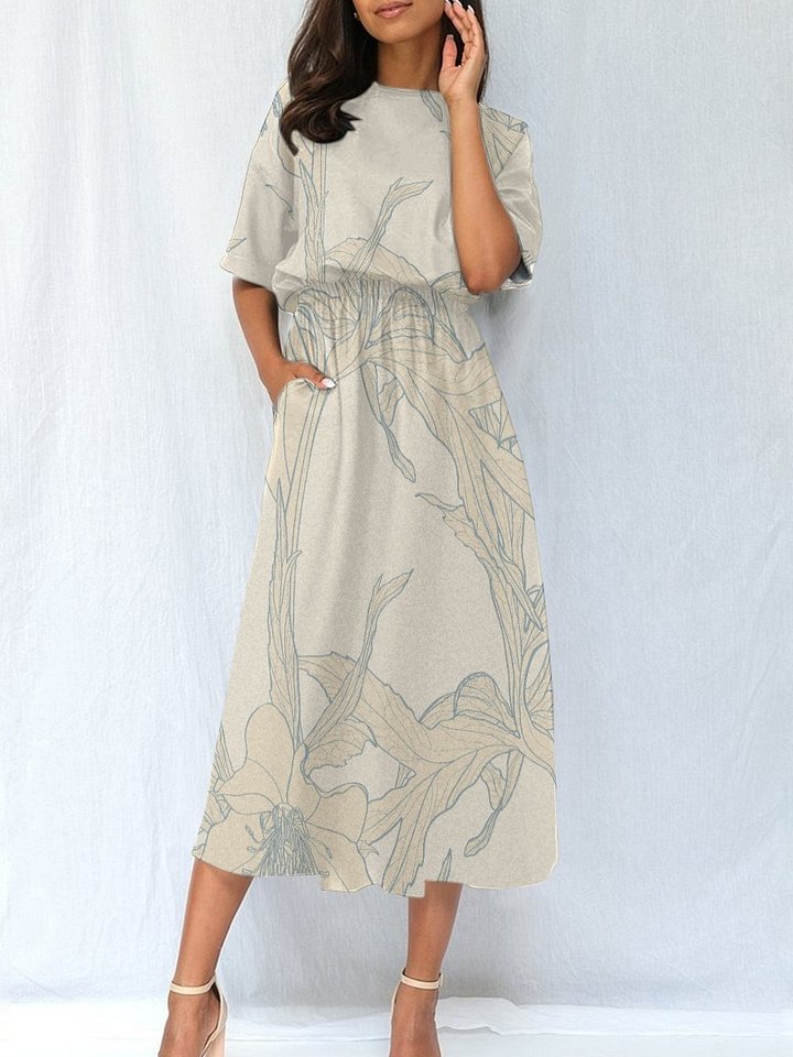 Elegant Flora Print Maxi Dress product image (2)