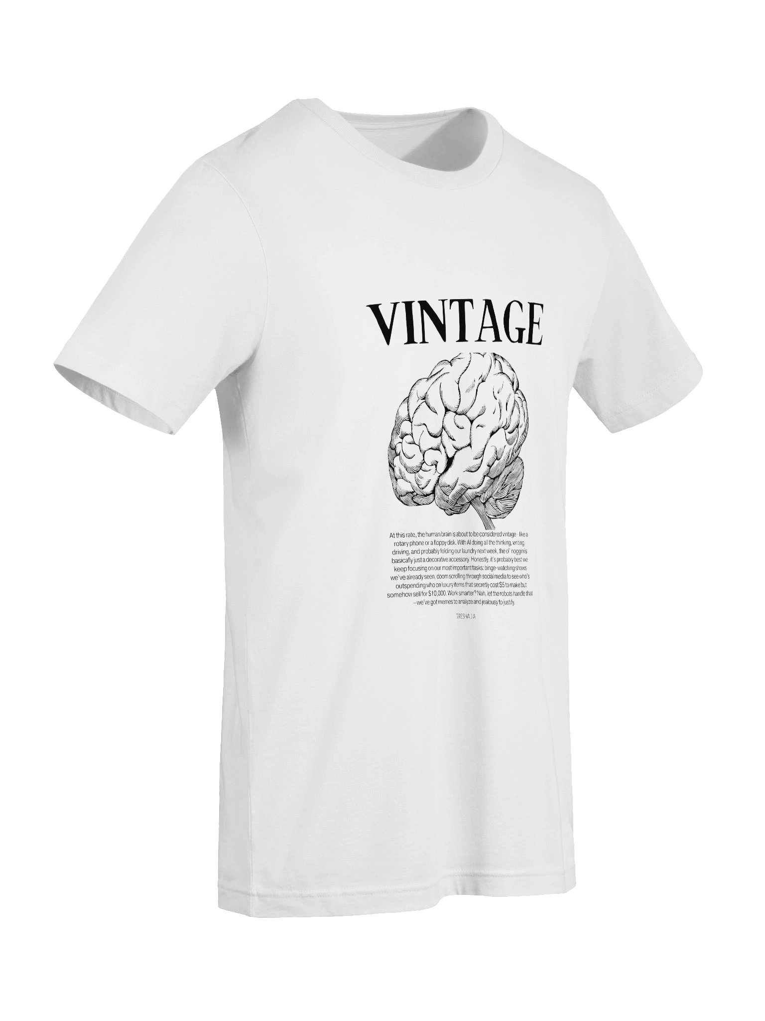 Vintage Brain White Tee product image (9)