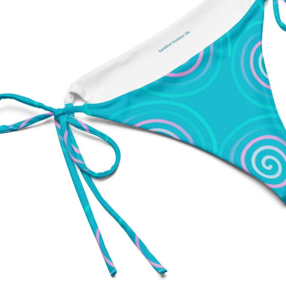 Beautiful Minimalist Ocean Swirl Pattern String Bikini Bottom product image (4)