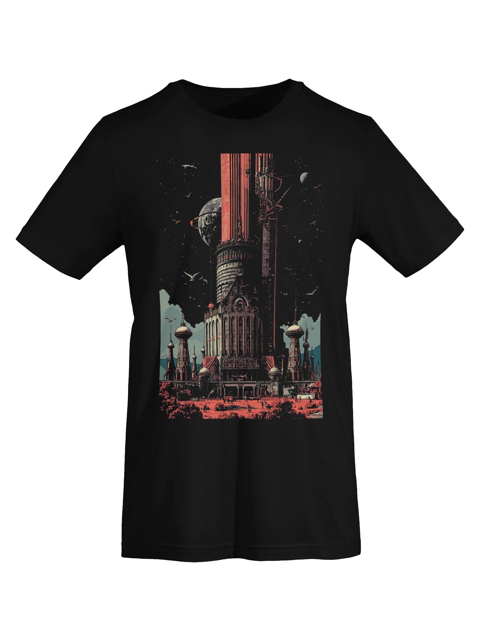 Retro Sci-Fi Tower Spaceport Lightweight T-Shirt product image (4)