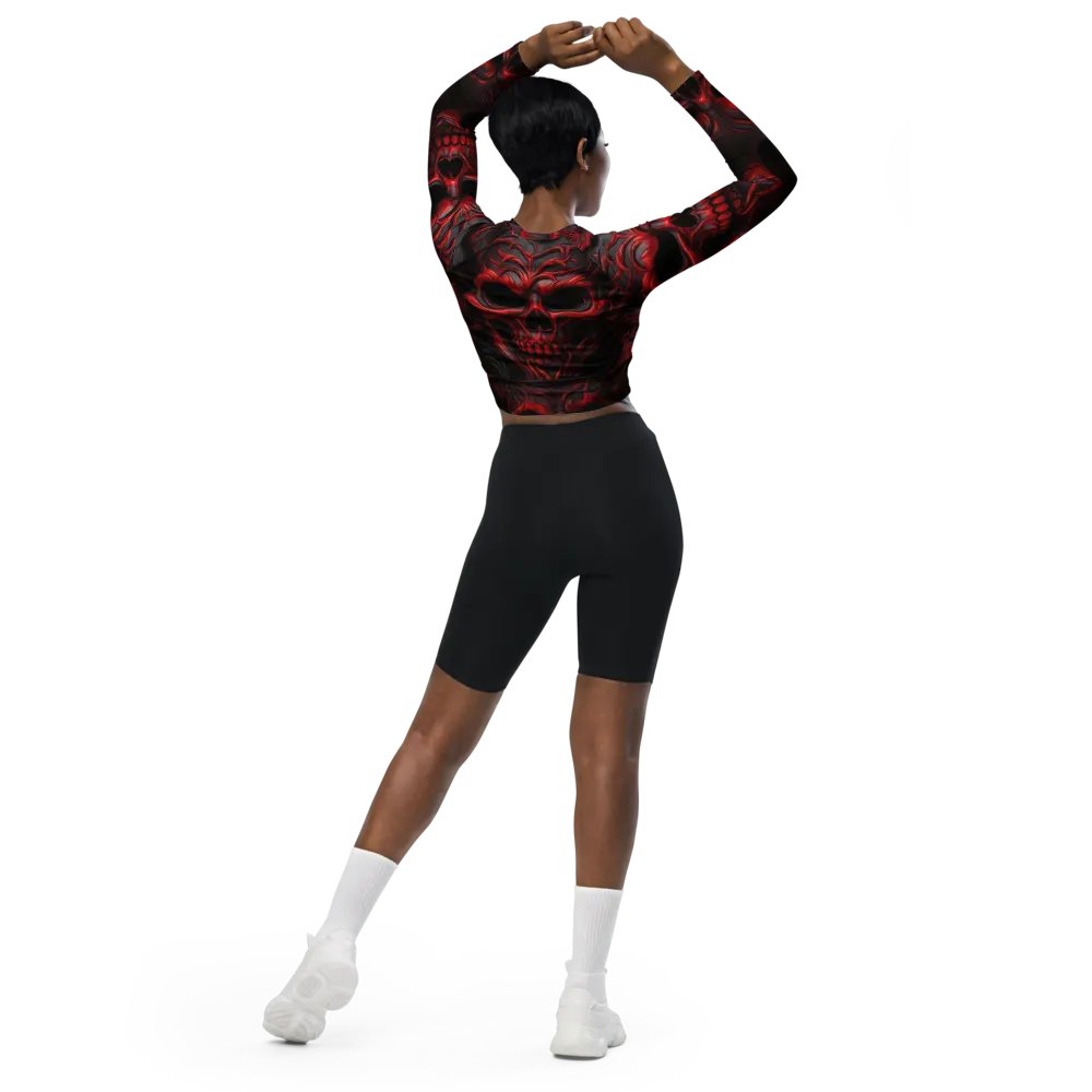 Eternal Red Skulls Recycled Crop Top product image (5)