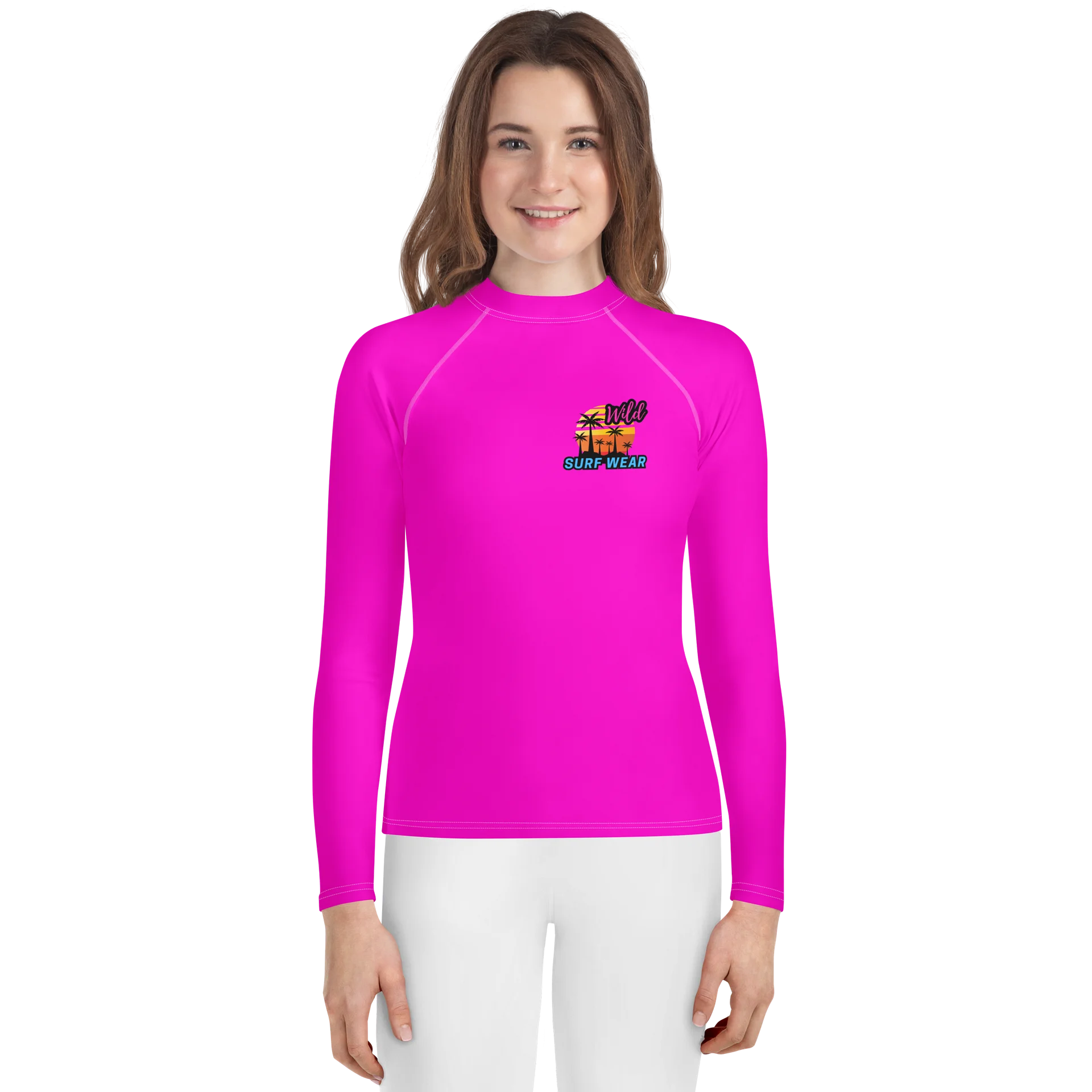 Wild Pink Neon Youth Rashguard product image (1)