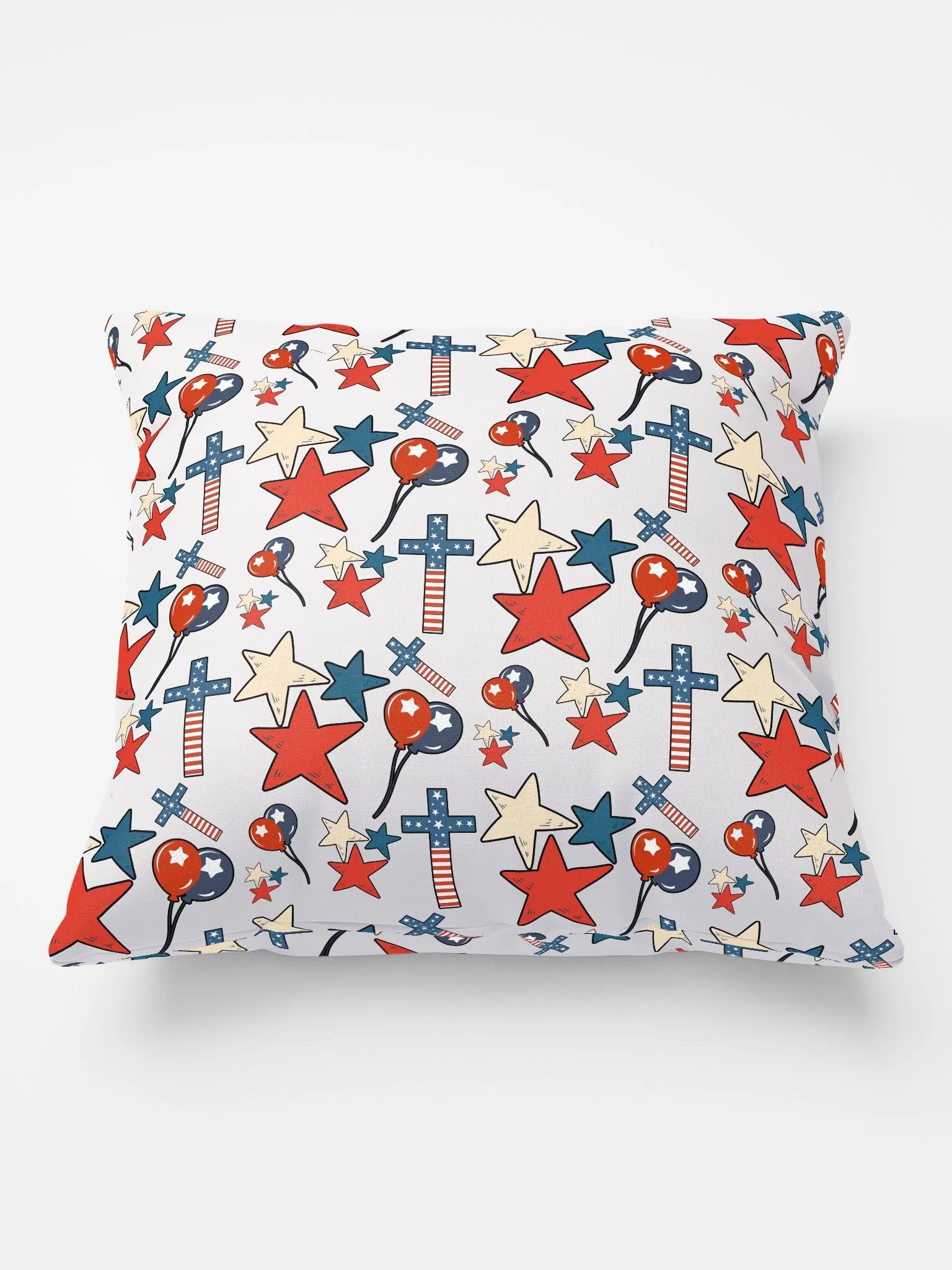 Red, White And Blue Stars And Crosses Pillow product image (3)