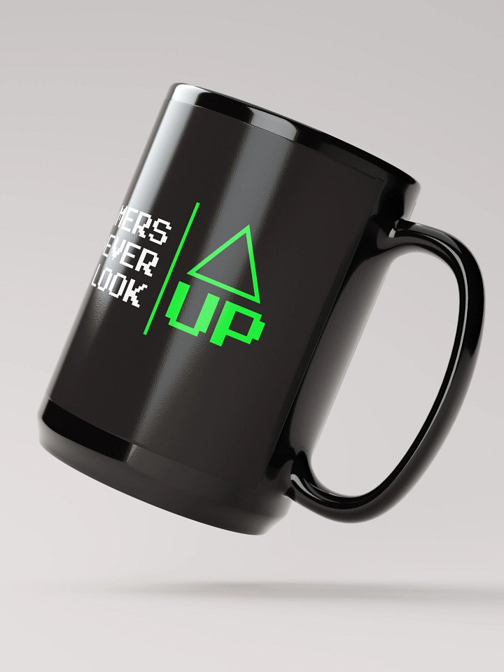 Gamers Never Look Up Black Glossy Mug product image (2)