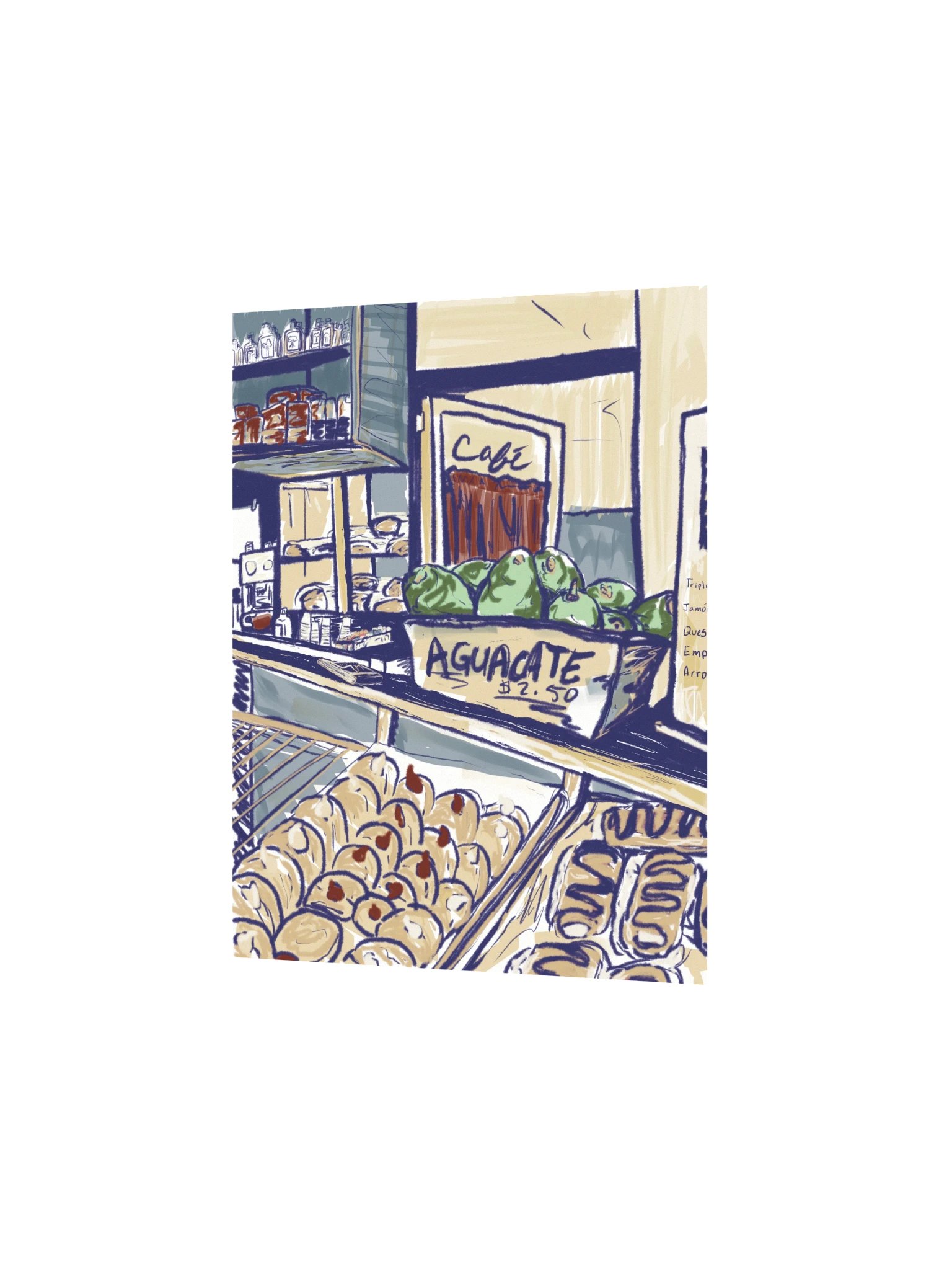 Una libra de jamón, queso y huevo | Art Print product image (2)