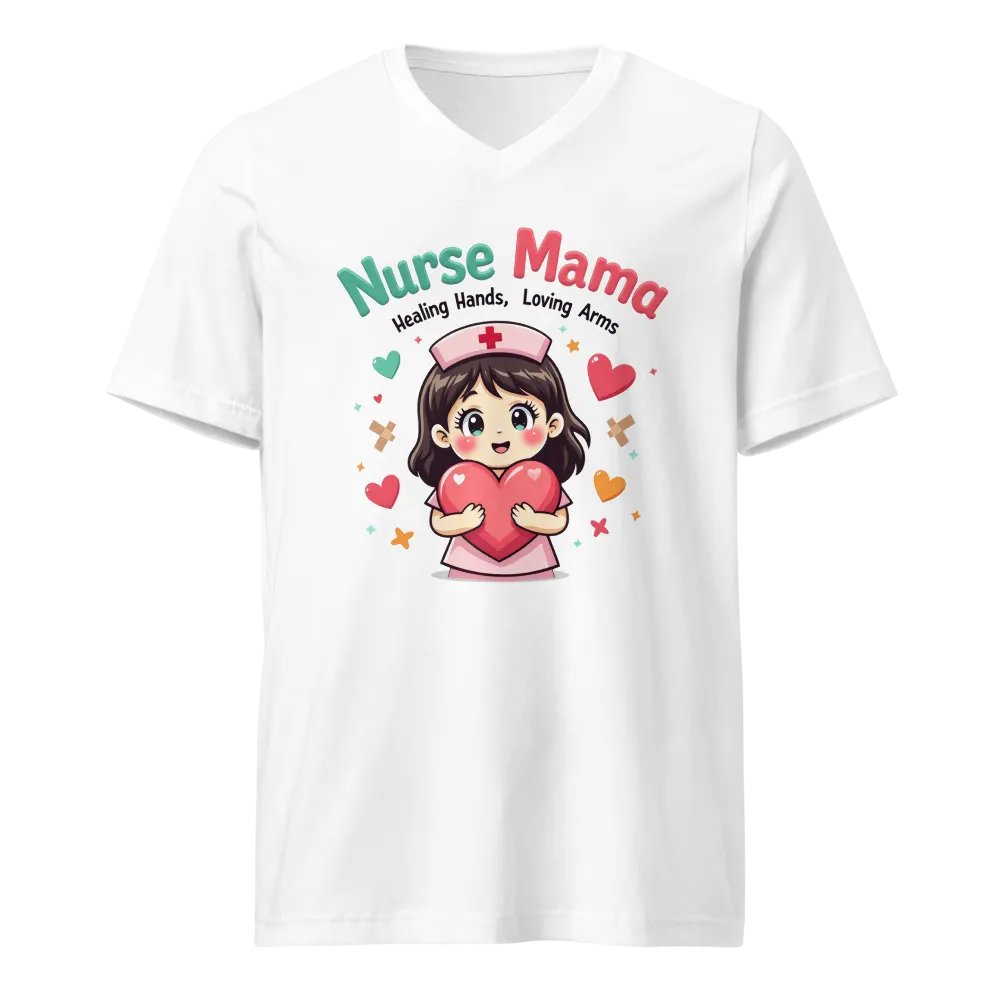 Nurse Mama Healing Hands V-Neck Tee product image (1)