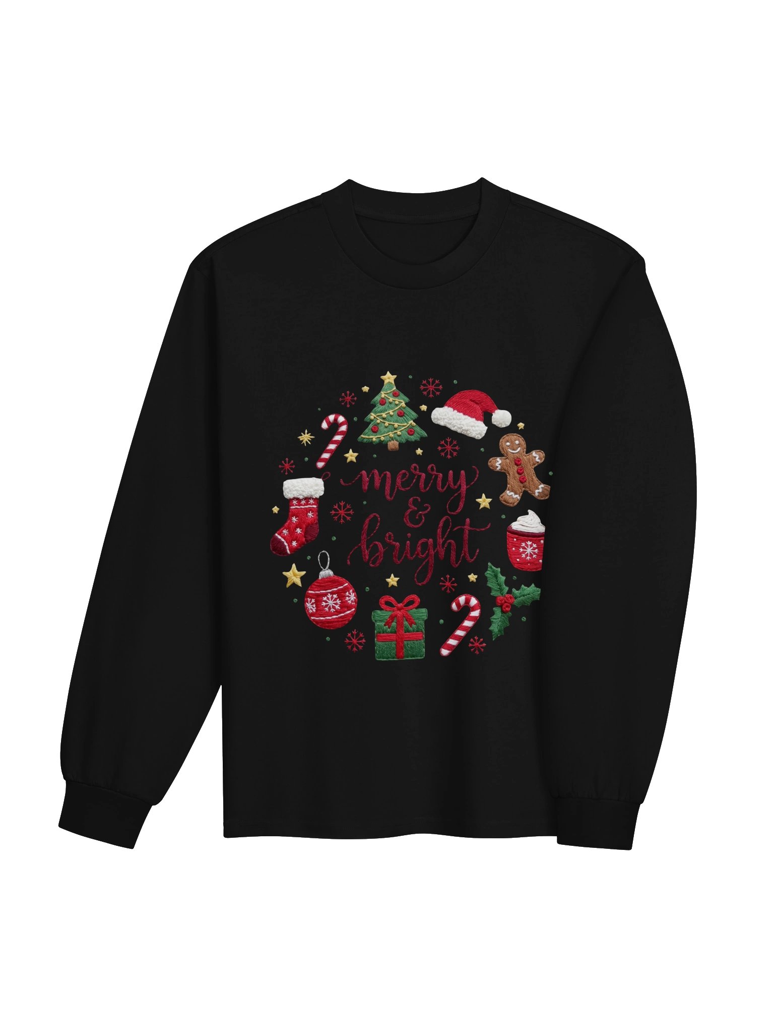 "Merry & Bright" Christmas Wreath Sweatshirt product image (5)