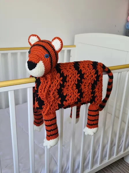 Crochet Tiger Baby Blanket Folding Pram Toy Pattern PDF - Crafting Happiness product image (8)
