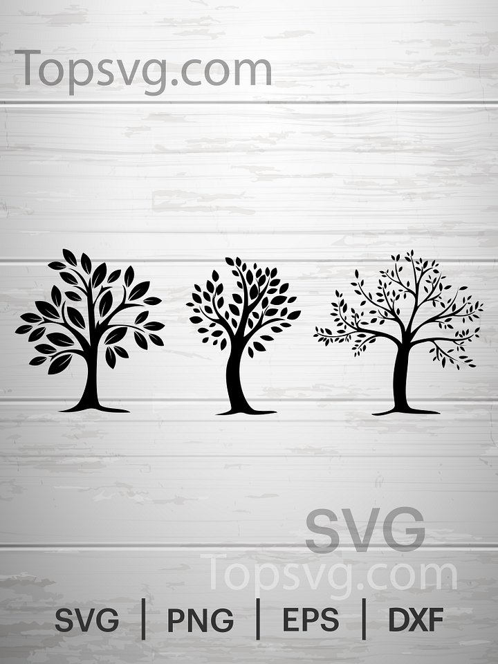 Tree Svg, Tree Vector, silhouette,Forest Clipart, Trees Cricut Cutting File product image (1)
