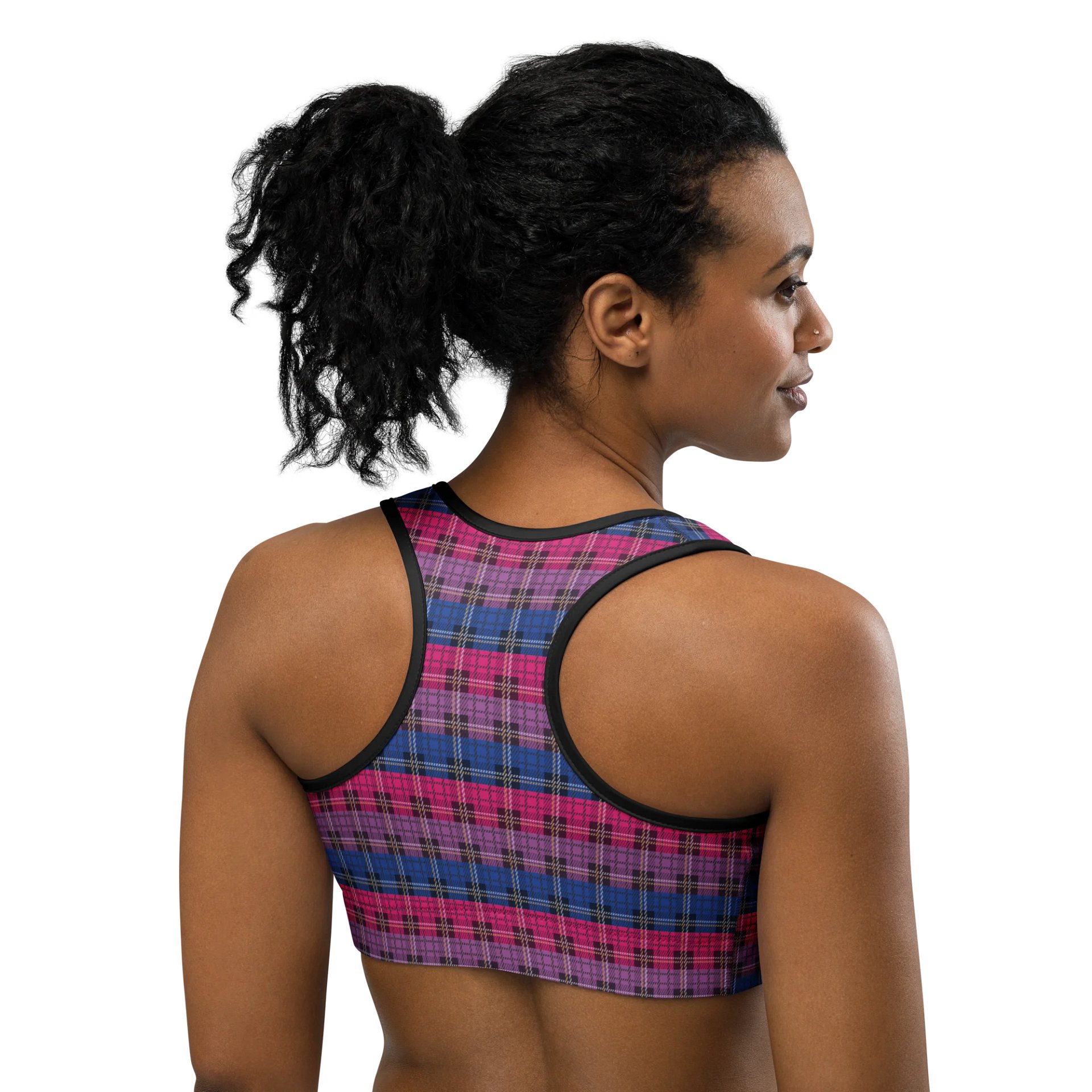 Bisexual Pride Plaid Sports Bra product image (4)