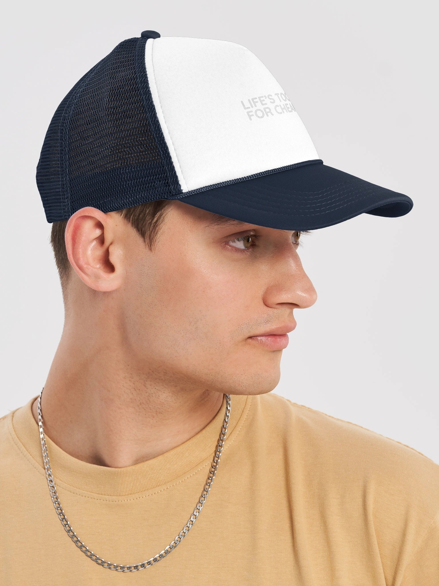 Black “Life’s Too Short for Cheap Steak” Trucker Cap product image (30)