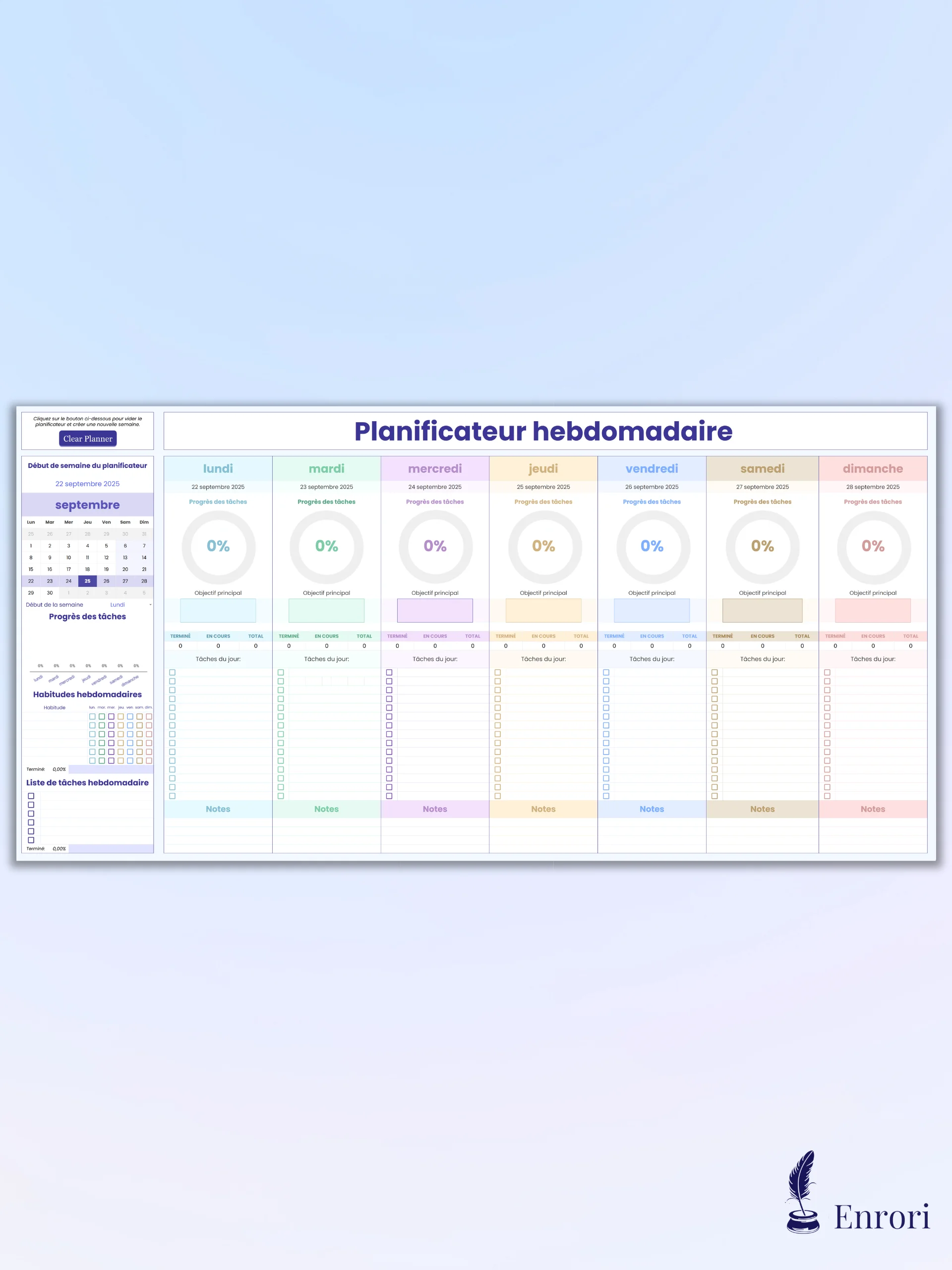 Planificateur journalier & hebdomadaire product image (5)