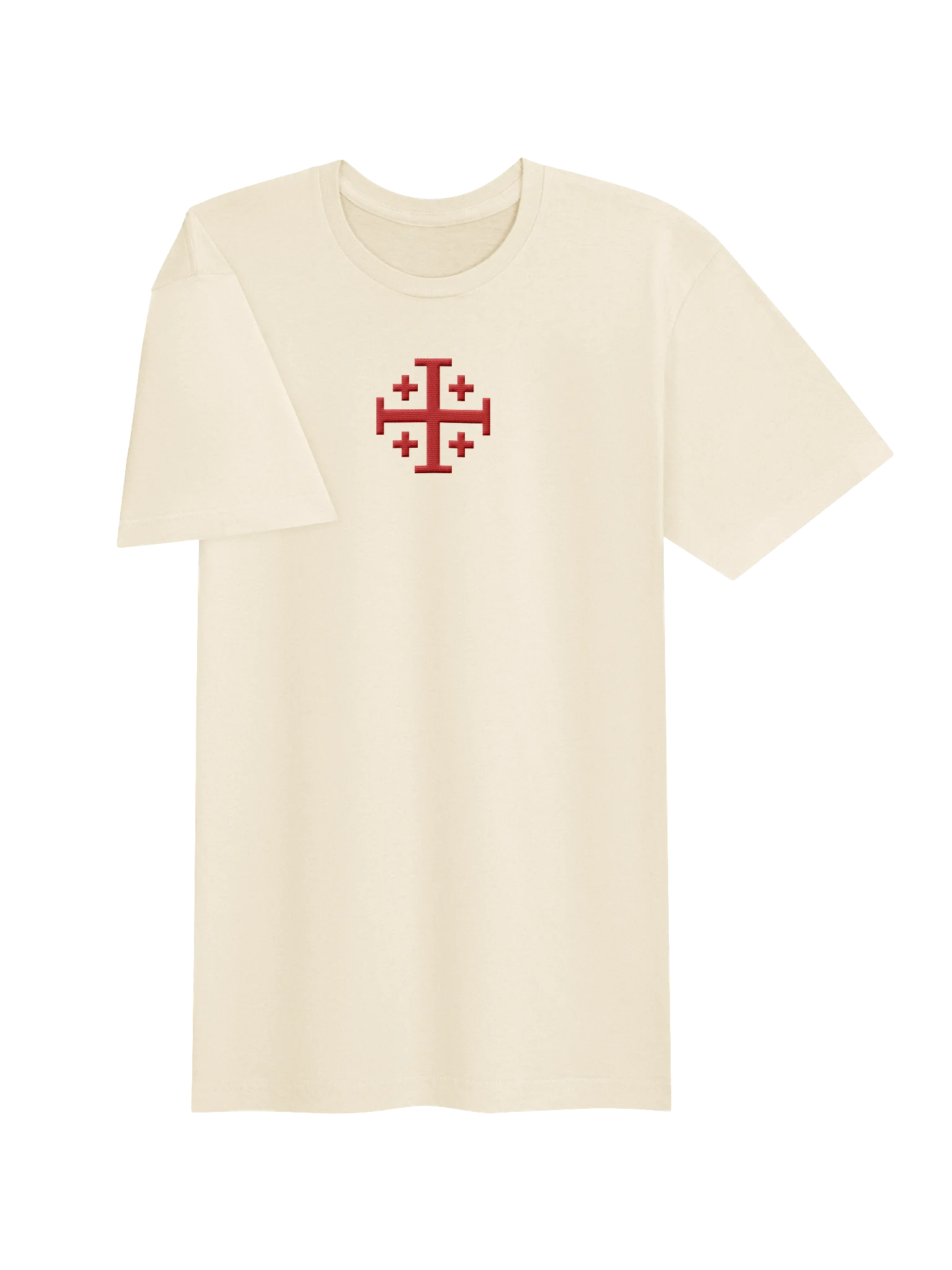 Crusader Cross Jersey Tee, Jerusalem Cross Embroidered Shirt, Christian Gifts, Knights Templar product image (4)