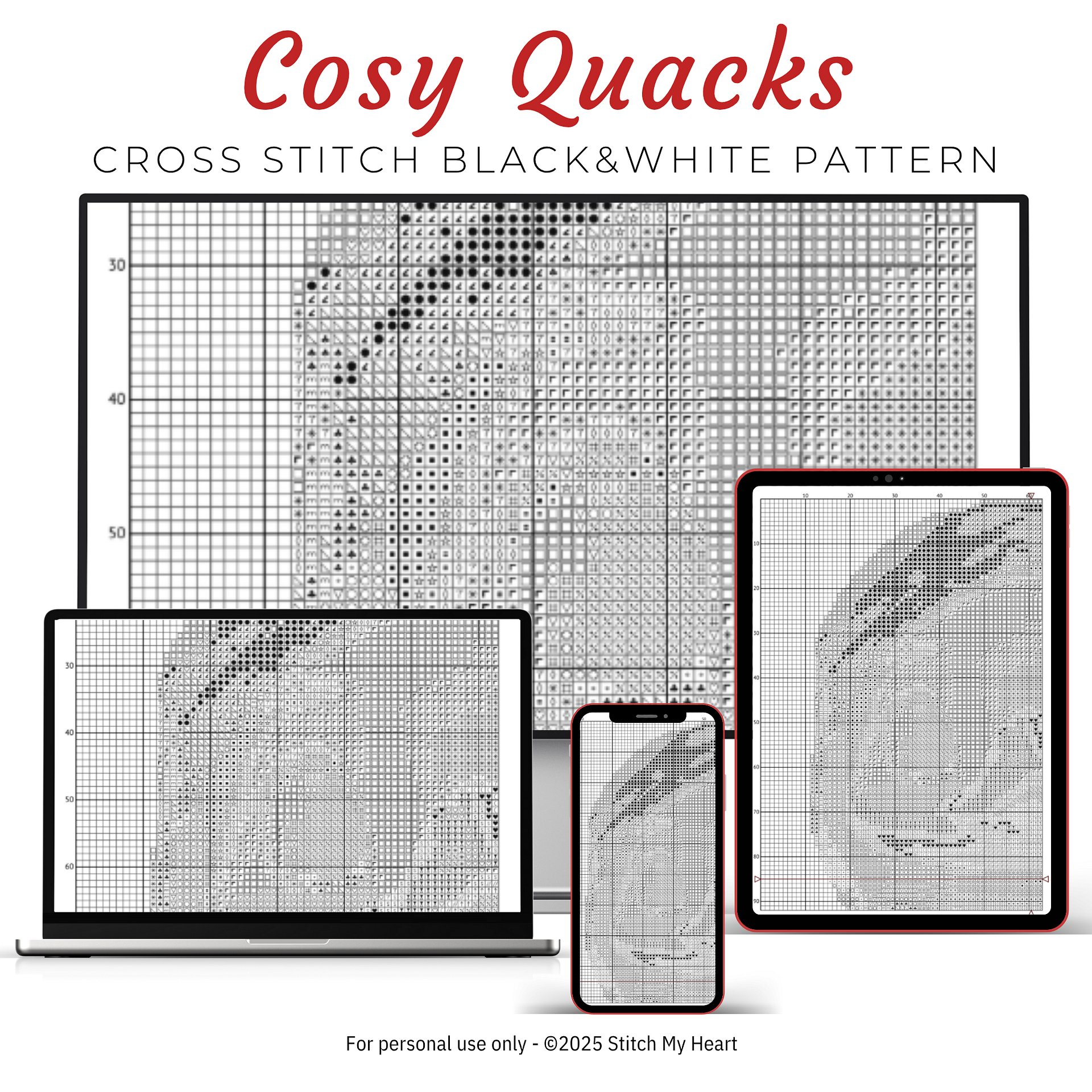 Cozy Quacks Cross Stitch Pattern product image (4)