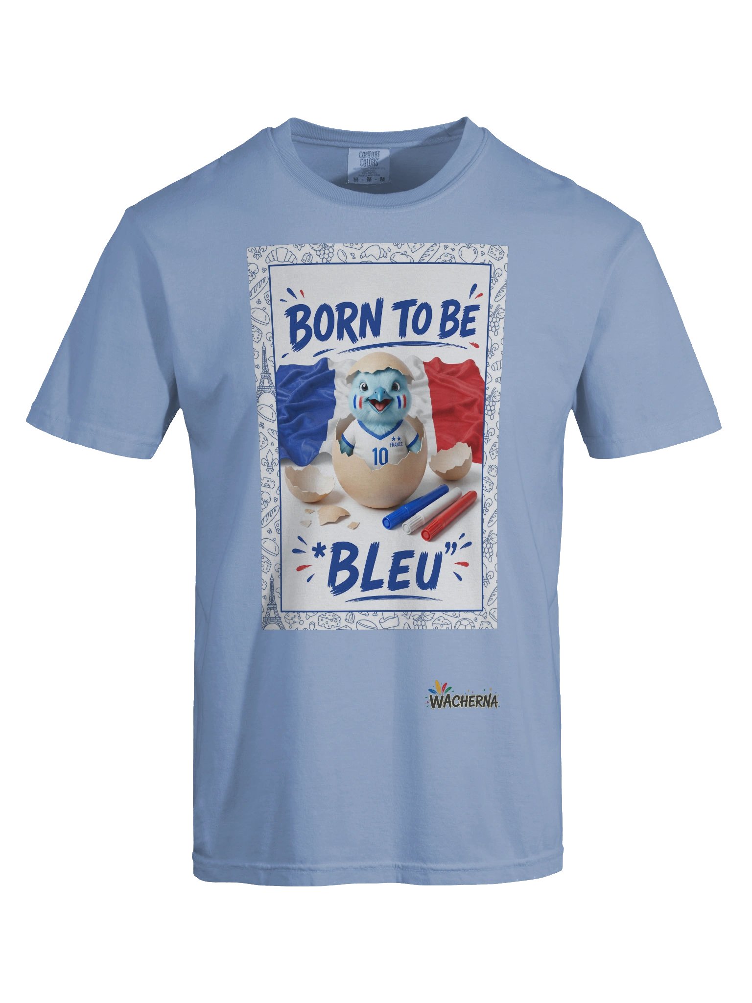 Born to be Bleu Cute French Football Mascot T-Shirt – French Pride product image (2)
