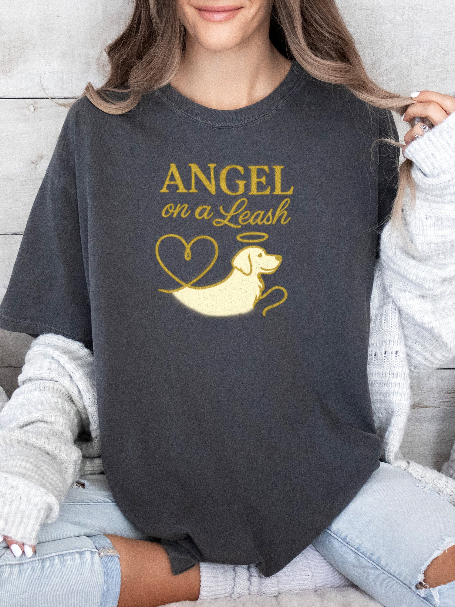 Angel On A Leash (Golden Retriever) Tee product image (1)