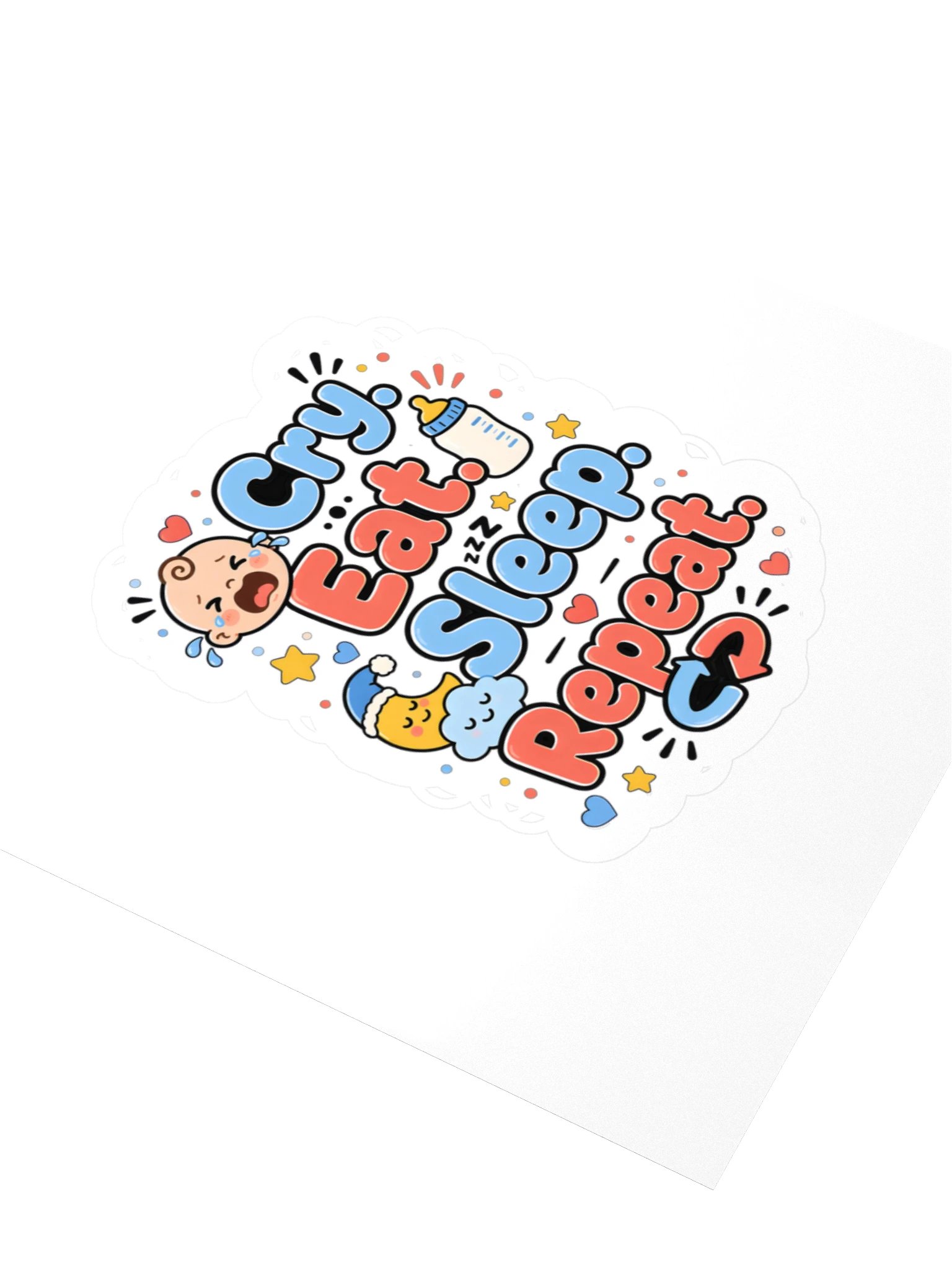 Cry Eat Sleep Repeat Sticker product image (3)